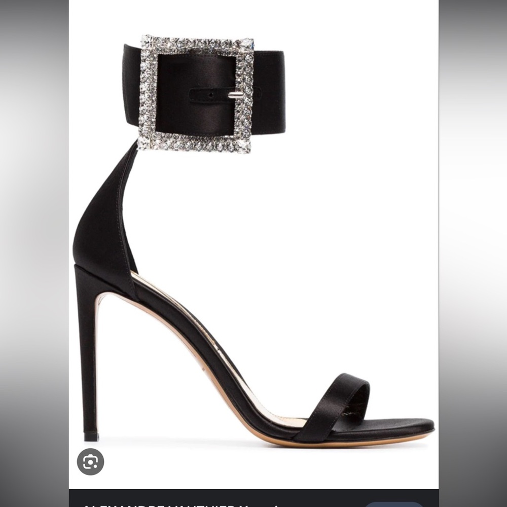 Alexandre Vauthier satin Leather Crystal Embellishments Sandals size 37